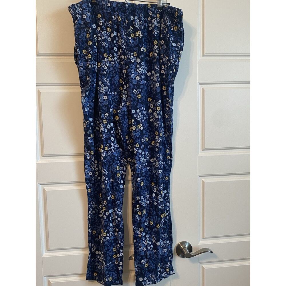 Liz Claiborne Floral Sleepwear Sleep Pants Women's Size XL Blue Flowers Floral - Picture 2 of 9